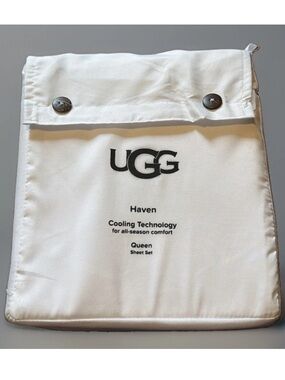 UGG Snow/White Haven Queen Sheet Set 
NWT